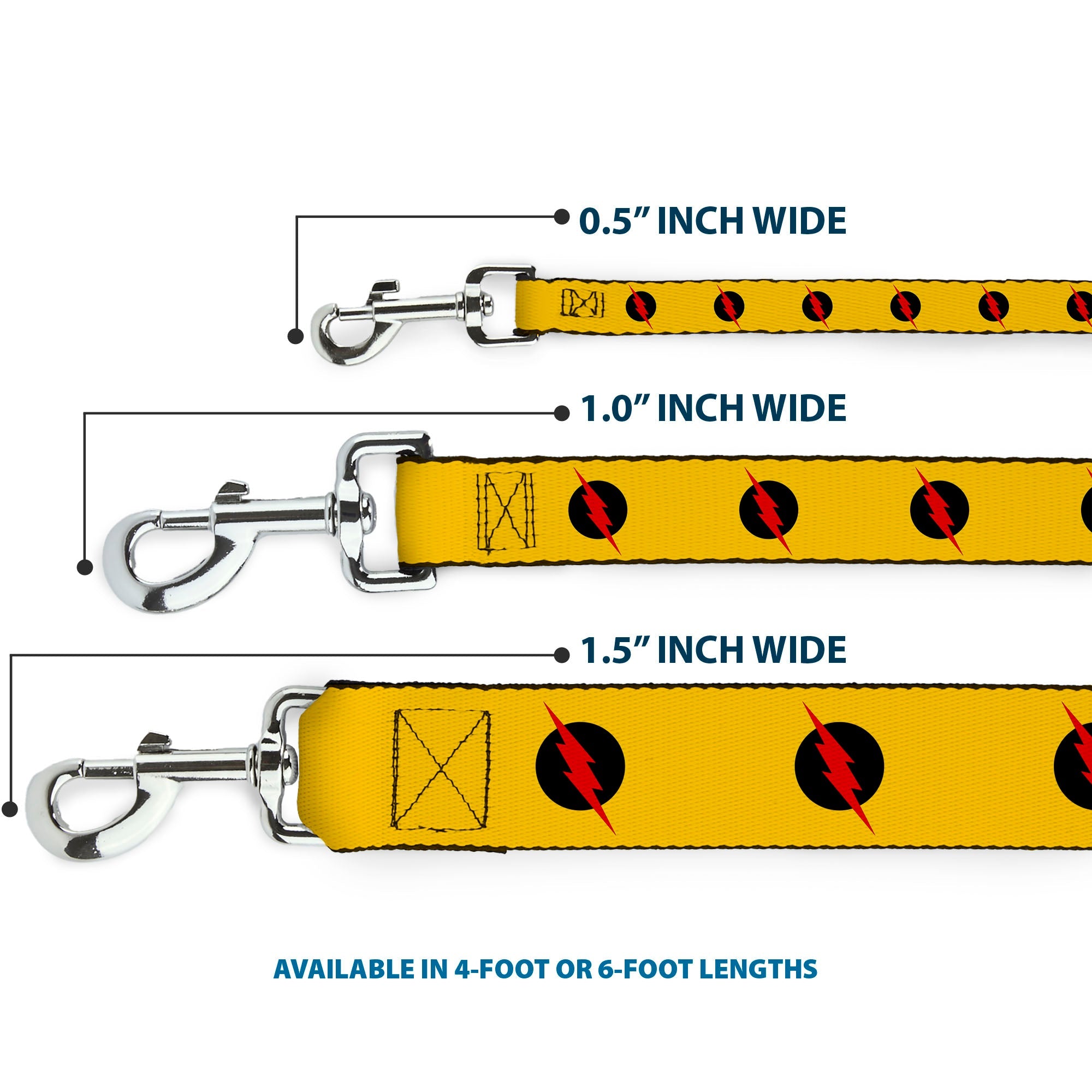 Dog Leash - Reverse Flash Logo Golden Yellow/Black/Red
