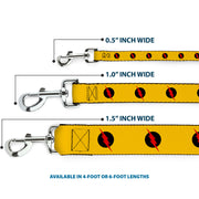 Dog Leash - Reverse Flash Logo Golden Yellow/Black/Red