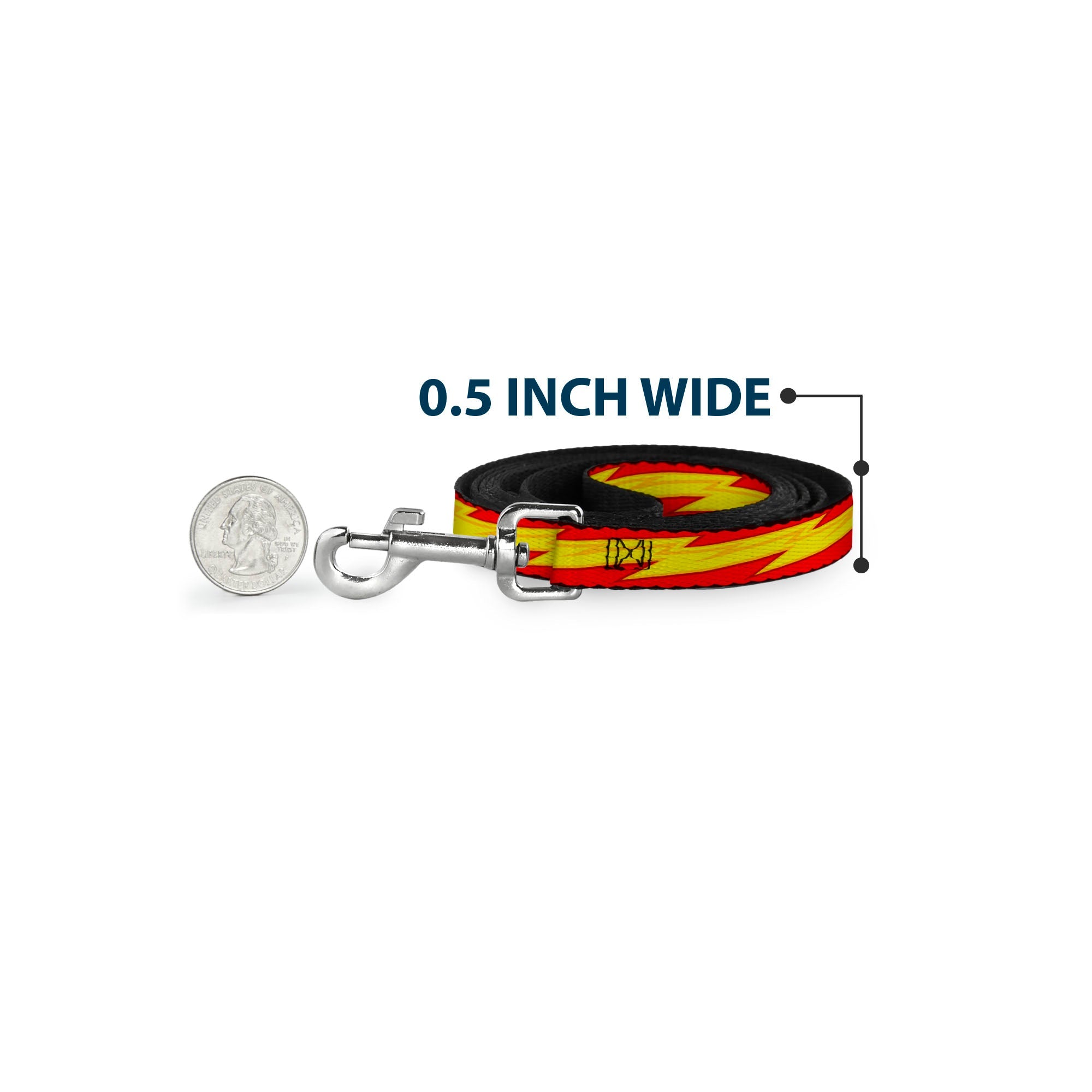 Dog Leash - The Flash Bolt Stripe Reds/Yellows