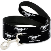Dog Leash - Ford Mustang Black/White Logo REPEAT