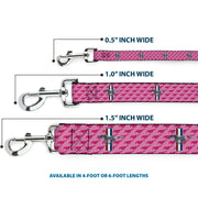 Dog Leash - Ford Mustang w/Bars w/Text PINK LOGO REPEAT