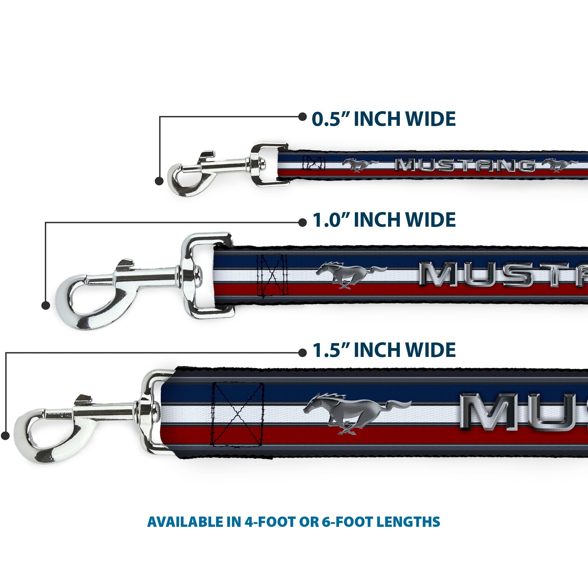 Dog Leash - Mustang/Text w/Tri-Bar Stripe