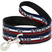 Dog Leash - Mustang/Text w/Tri-Bar Stripe