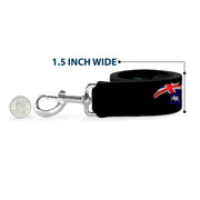 Dog Leash - Mustang Silhouette Black/International Flags