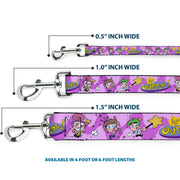 Dog Leash - THE FAIRLY ODDPARENTS Timmy with Cosmo and Wanda Group Pose Pinks