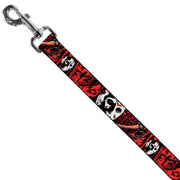 Dog Leash - FRIDAY THE 13th/Jason Mask4/Axe Blood Splatter Black/Red/White