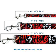 Dog Leash - FRIDAY THE 13th/Jason Mask4/Axe Blood Splatter Black/Red/White