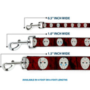 Dog Leash - Friday the 13th Hockey Mask Icons Reds