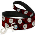 Load image into Gallery viewer, Dog Leash - Friday the 13th Hockey Mask Icons Reds
