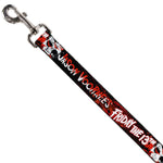 Dog Leash - FRIDAY THE 13TH JASON VOORHIES Mask Text Black/Red/White