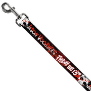Dog Leash - FRIDAY THE 13TH JASON VOORHIES Mask Text Black/Red/White