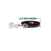 Dog Leash - FRIDAY THE 13TH JASON VOORHIES Mask Text Black/Red/White