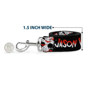 Dog Leash - FRIDAY THE 13TH JASON VOORHIES Mask Text Black/Red/White