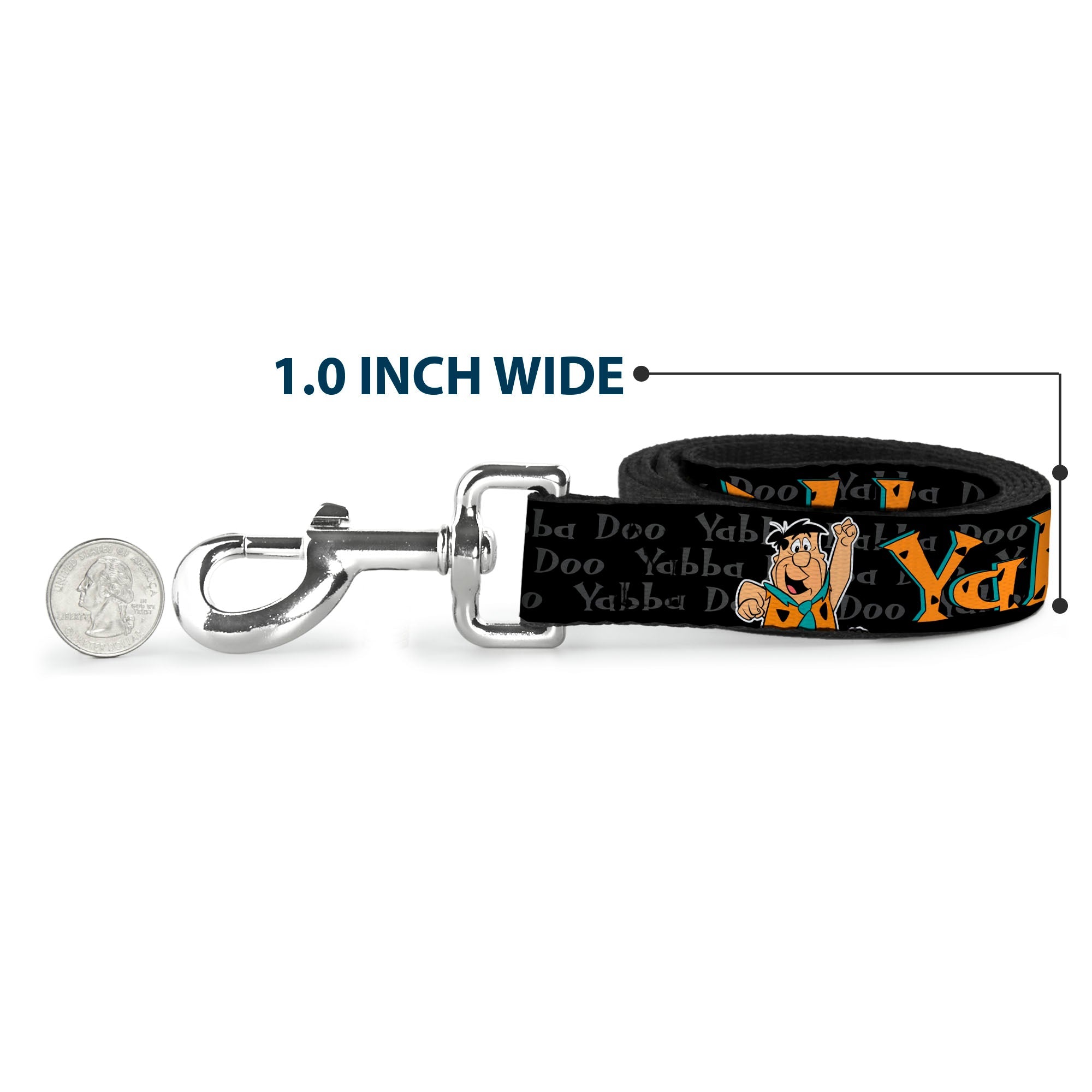 Dog Leash - Fred Face/Pose YABBA DABBA DOO Black/Gray/Orange