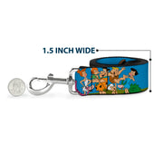 Dog Leash - The Flintstones and Rubbles Group Pose/Logo Blue