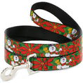 Load image into Gallery viewer, Dog Leash - Frosty the Snowman Pose Poinsetta Plaid Collage Greens/Reds
