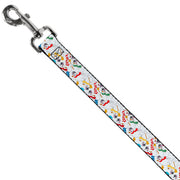 Dog Leash - Frosty the Snowman Pose Scattered White