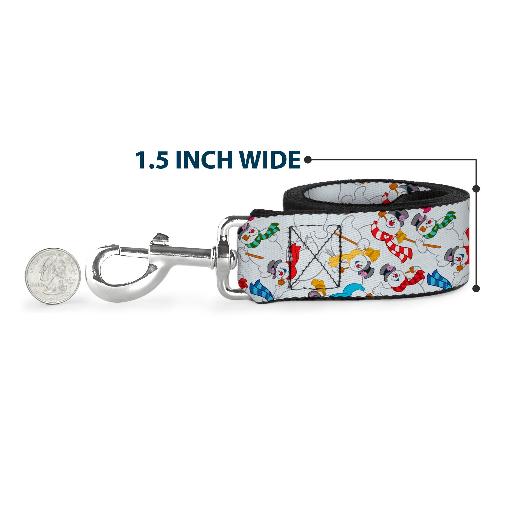 Dog Leash - Frosty the Snowman Pose Scattered White