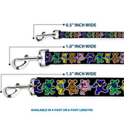 Dog Leash - Dancing Bears Black/Multi Color