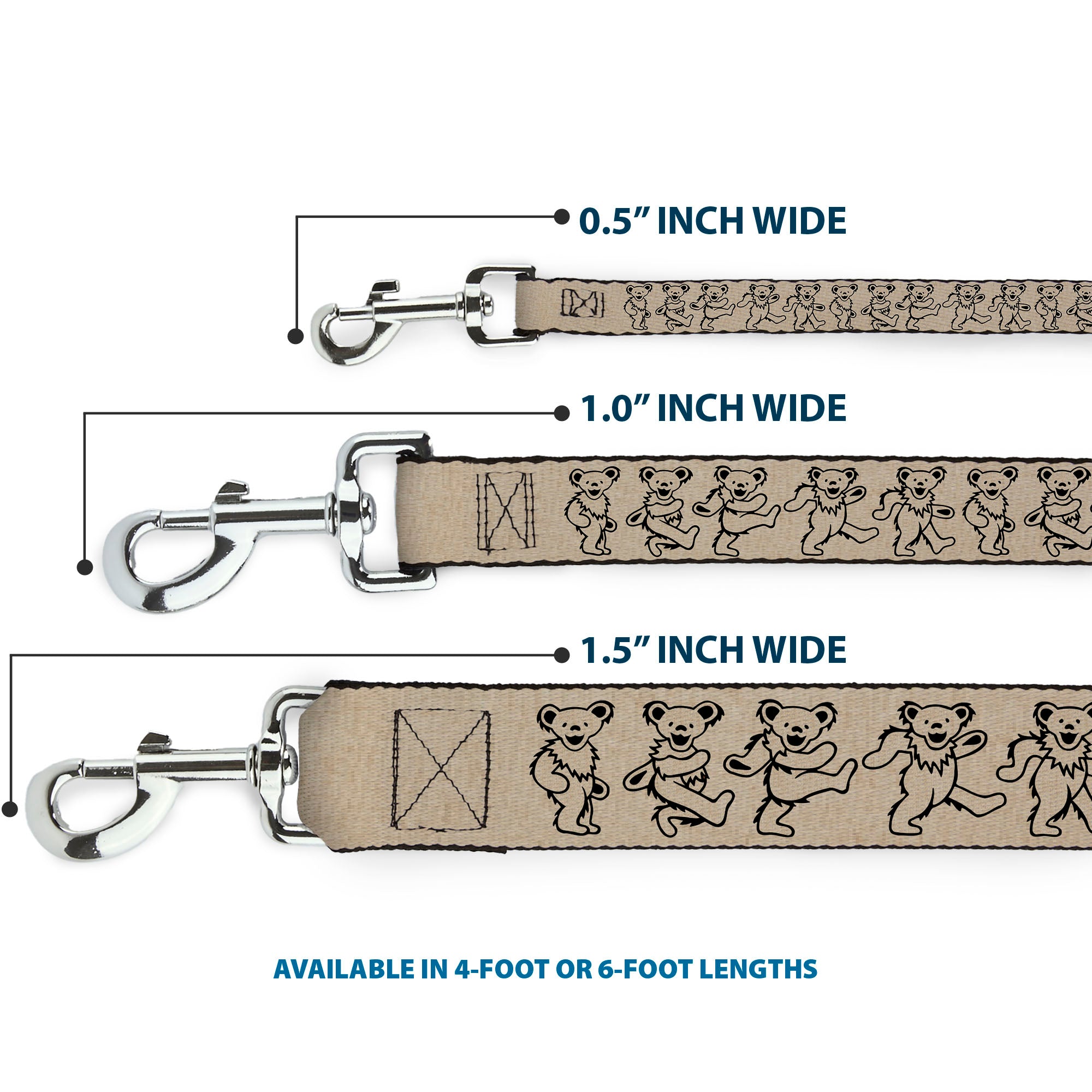 Dog Leash - Dancing Bears Hemp/Black