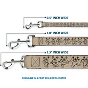 Dog Leash - Dancing Bears Hemp/Black