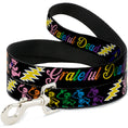 Load image into Gallery viewer, Dog Leash - Grateful Dead Script w/Bears & Skeletons Black/Multi Color
