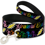 Dog Leash - Grateful Dead Script w/Bears & Skeletons Black/Multi Color