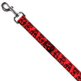 Load image into Gallery viewer, Dog Leash - Grateful Dead Text w/Skull & Roses Red
