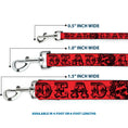 Load image into Gallery viewer, Dog Leash - Grateful Dead Text w/Skull & Roses Red
