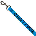 Dog Leash - Grateful Dead Text w/Skull & Roses Turquoise