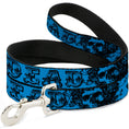 Load image into Gallery viewer, Dog Leash - Grateful Dead Text w/Skull & Roses Turquoise
