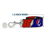 Dog Leash - Steal Your Face w/Lightning Bolt Repeat Red/White/Blue