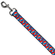 Dog Leash - Grateful Dead Steal Your Face Logo Stacked Red/White/Blue