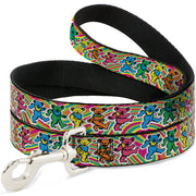 Dog Leash - Grateful Dead Dancing Bears Swirl Multi Color