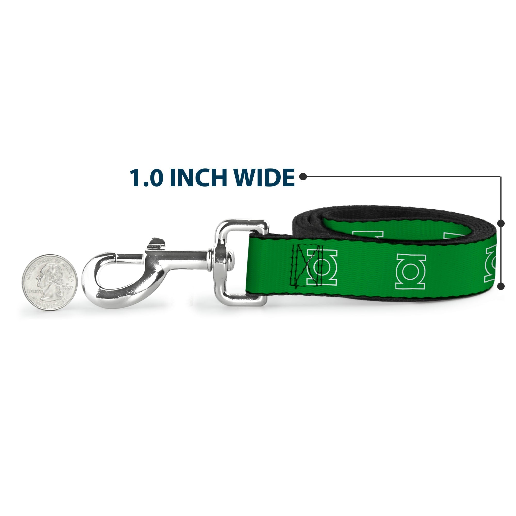 Dog Leash - Green Lantern Logo Green/White