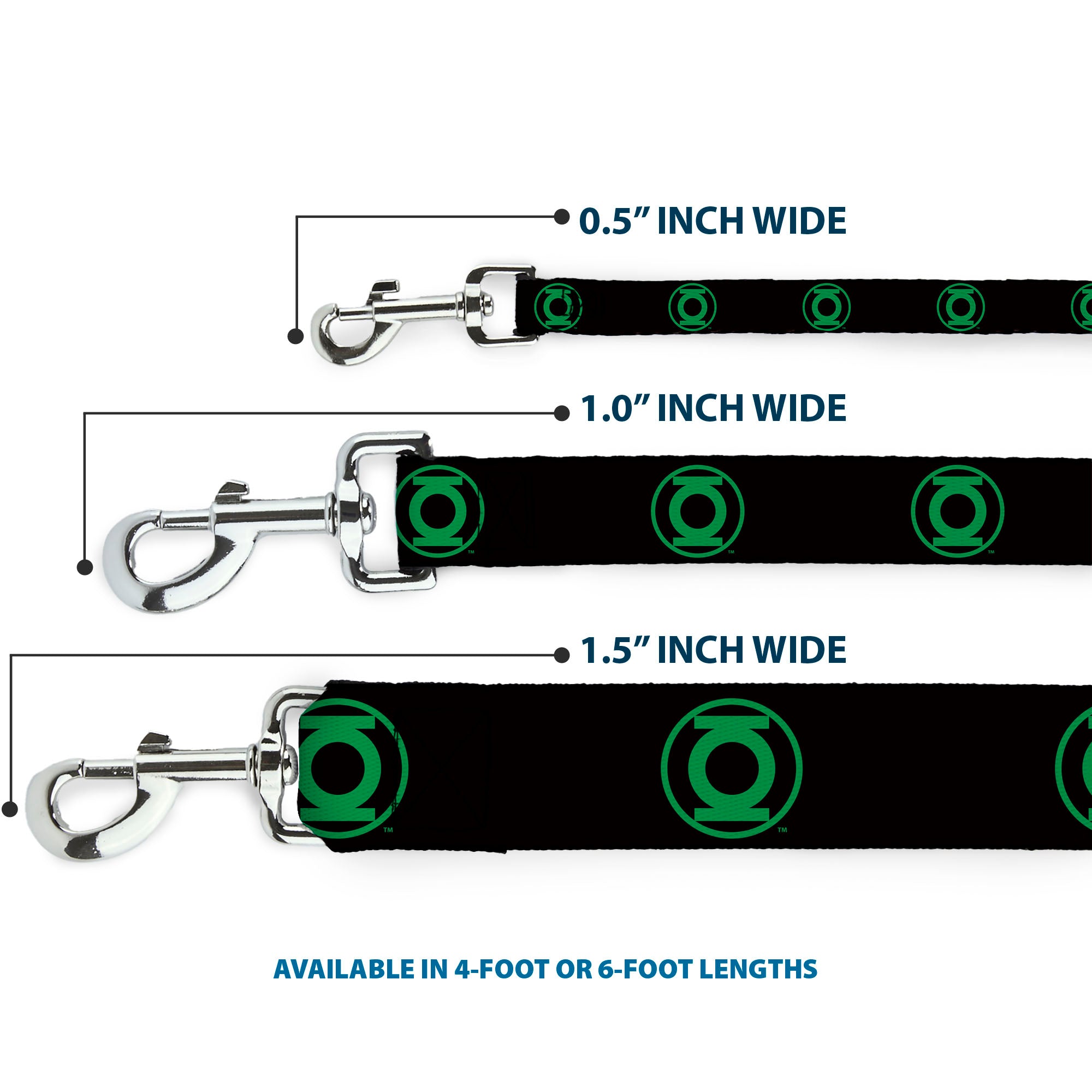 Dog Leash - DC League of Super-Pets Green Lantern Logo Black/Green
