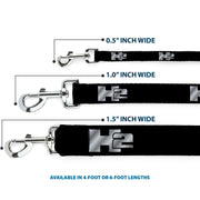 Dog Leash - H2 Black/Silver Logo REPEAT