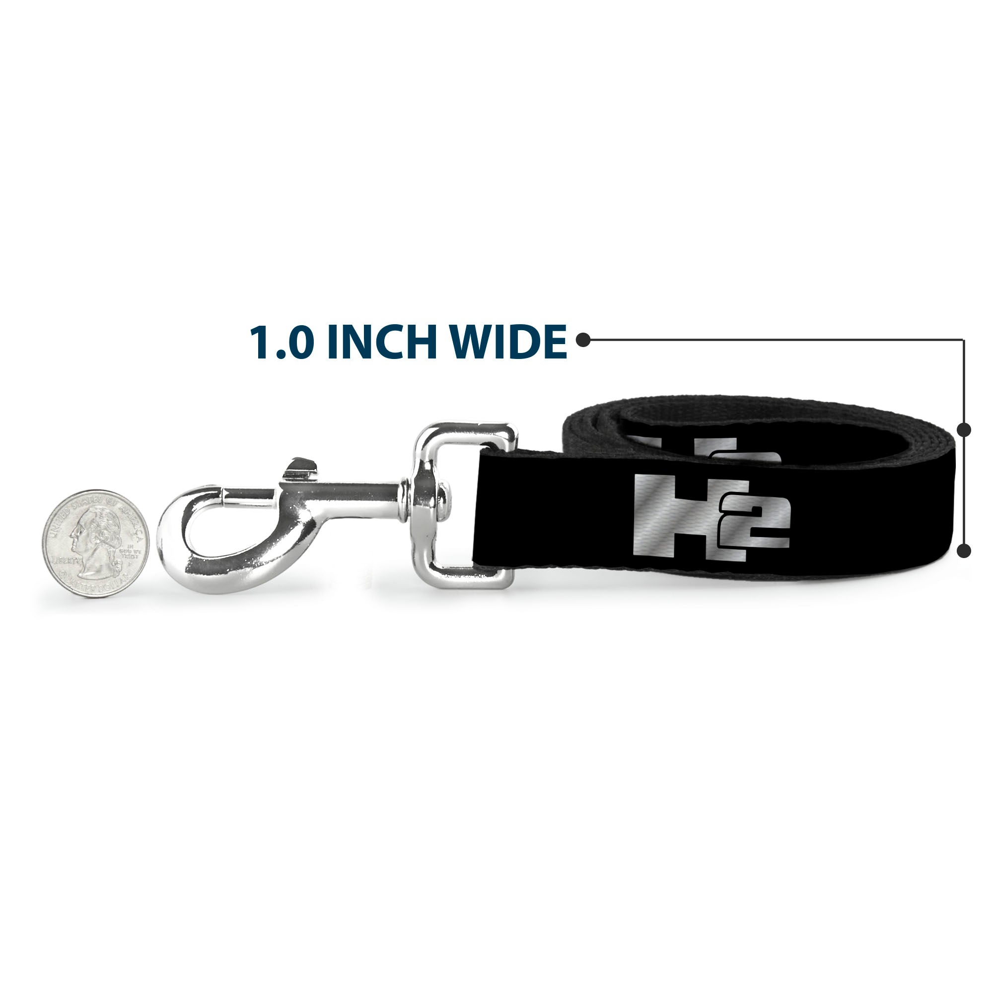 Dog Leash - H2 Black/Silver Logo REPEAT