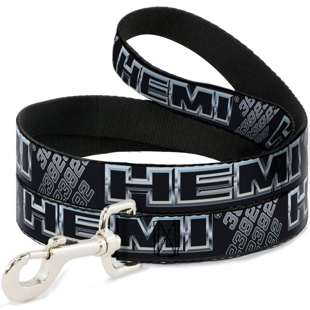 Dog Leash - HEMI Bold Outline 392/426 Black/Silver-Fade