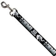 Dog Leash - HEMI 426/Elephant Logo 50 YEARS Black/White/Silver-Fade