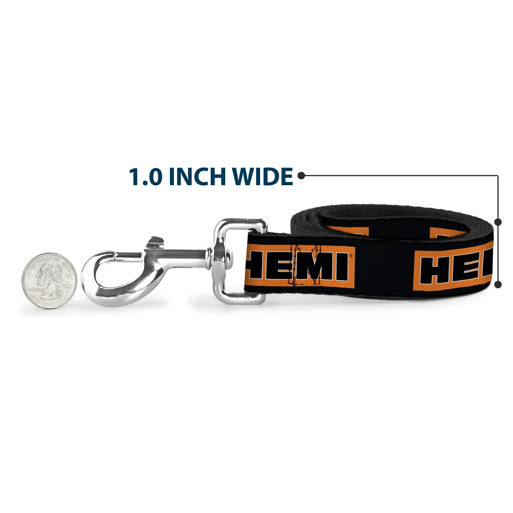Dog Leash - HEMI Bold Black/Orange/White/Black