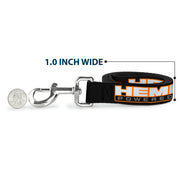 Dog Leash - HEMI POWERED Logo Repeat Black/Orange/White/Gray