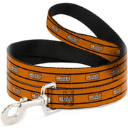 Dog Leash - 426 HEMI Badge/Stripes Weathered Orange/Black/White