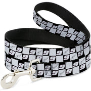 Dog Leash - Chase Elliott Autograph and #9 Checker Logo Black/White/Blue