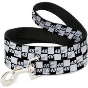 Dog Leash - Alex Bowman Autograph and #48 Checker Logo Black/White