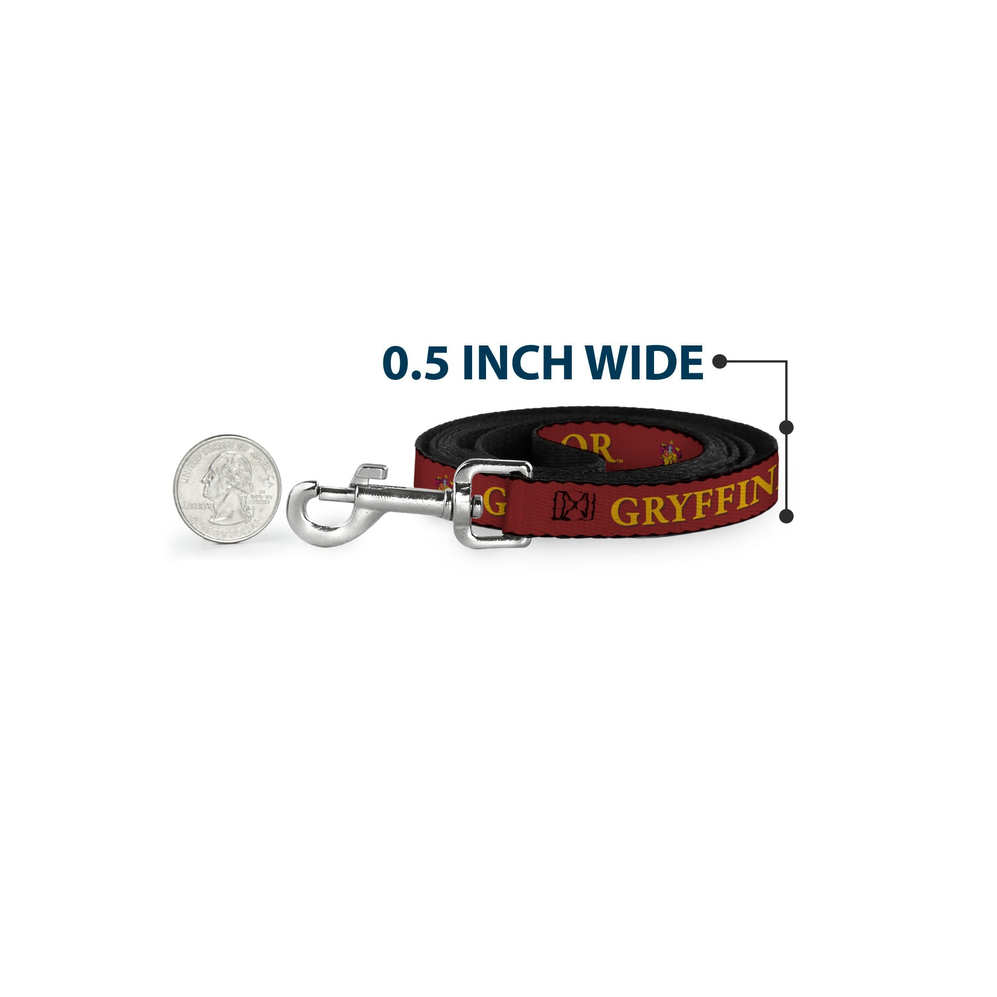 Dog Leash - Harry Potter GRYFFINDOR & Crest Black/Red