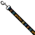 Load image into Gallery viewer, Dog Leash - HARRY POTTER Hufflepuff/Ravenclaw/Gryffindor/Slytherin Coat of Arms Black

