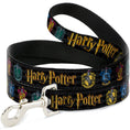 Load image into Gallery viewer, Dog Leash - HARRY POTTER Hufflepuff/Ravenclaw/Gryffindor/Slytherin Coat of Arms Black
