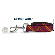 Dog Leash - GRYFFINDOR Crest/Stripe Burgundy/Gold