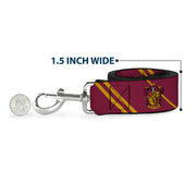 Dog Leash - GRYFFINDOR Crest/Stripe Burgundy/Gold